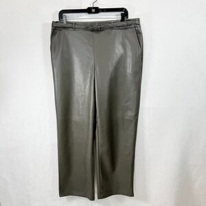 Marc New York NEW Andrew Marc High Rise Wide Leg Faux Leather Pants Sz 10